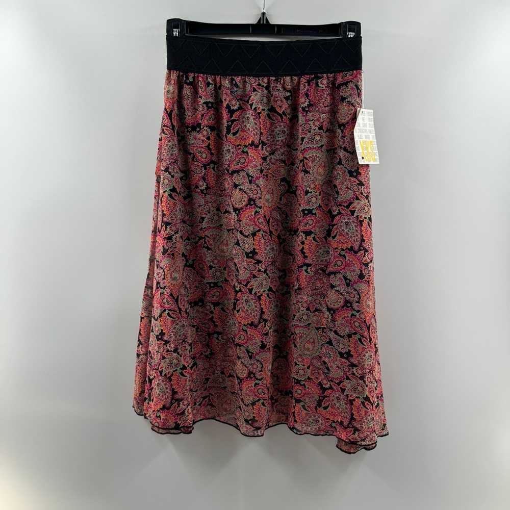 LuLaRoe Lola Skirt NWT – Women’s XXS Black Paisley Print